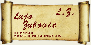 Lujo Zubović vizit kartica